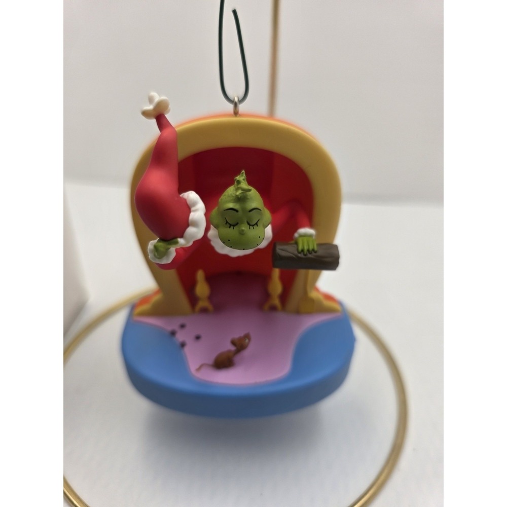 VTG 2011 Hallmark Dr Seuss Mean Mr Grinch Sound Christmas Ornament Works Box